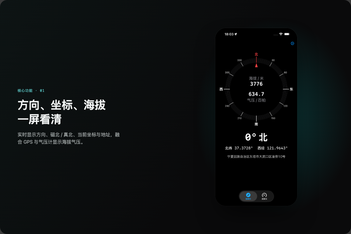 指南针速度仪 功能展示
